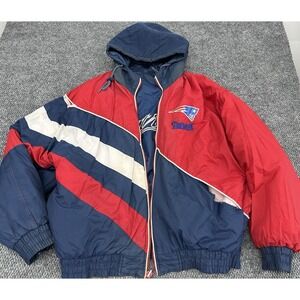 Vintage New England Patriots Large Reversible Jacket NFL Gameday  **Flaws Read**
